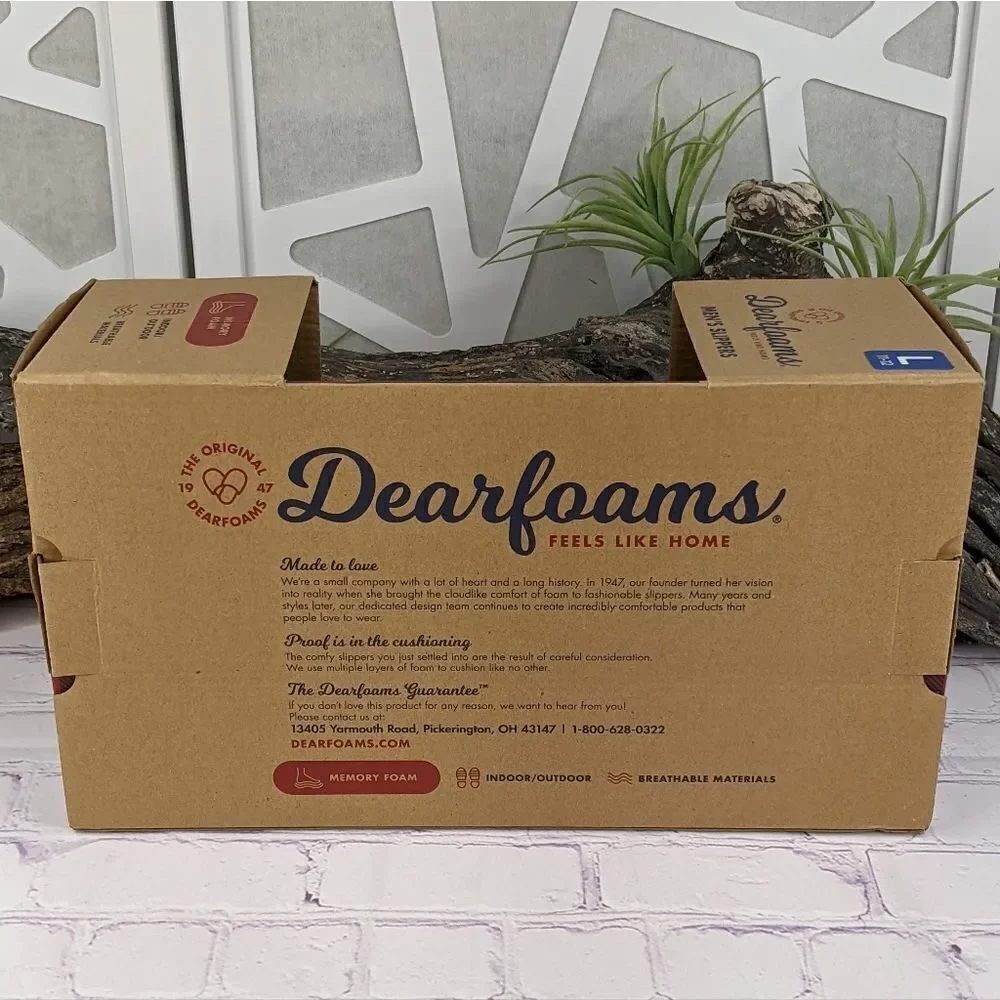 NIB Dearfoams Eli Microsuede Moccasin Slipper w/ Whipstitch - Size Large (11-12)